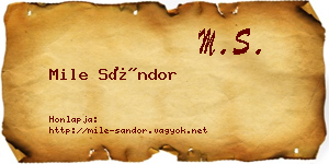 Mile Sándor névjegykártya