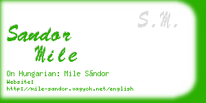 sandor mile business card